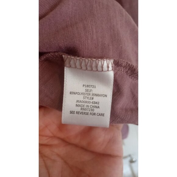 NWT Almost Famous Mauve ruffle textured long bell sleeve blouse - Picture 5 of 7